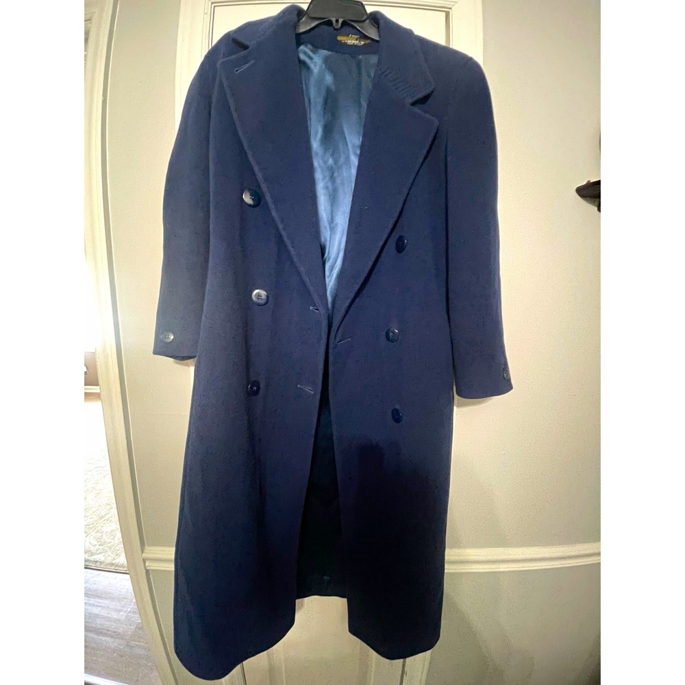 Vintage heavy London Fog Size 4 Long Overcoat Lined Button Solid Notch Collar